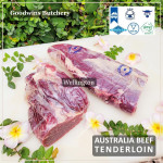 Beef Tenderloin frozen Australia (A) BUDGET steak cuts 2" 5cm price for 2pcs 600gr (eye fillet mignon daging sapi has dalam) brand NOLAN / McPHEE / CAG